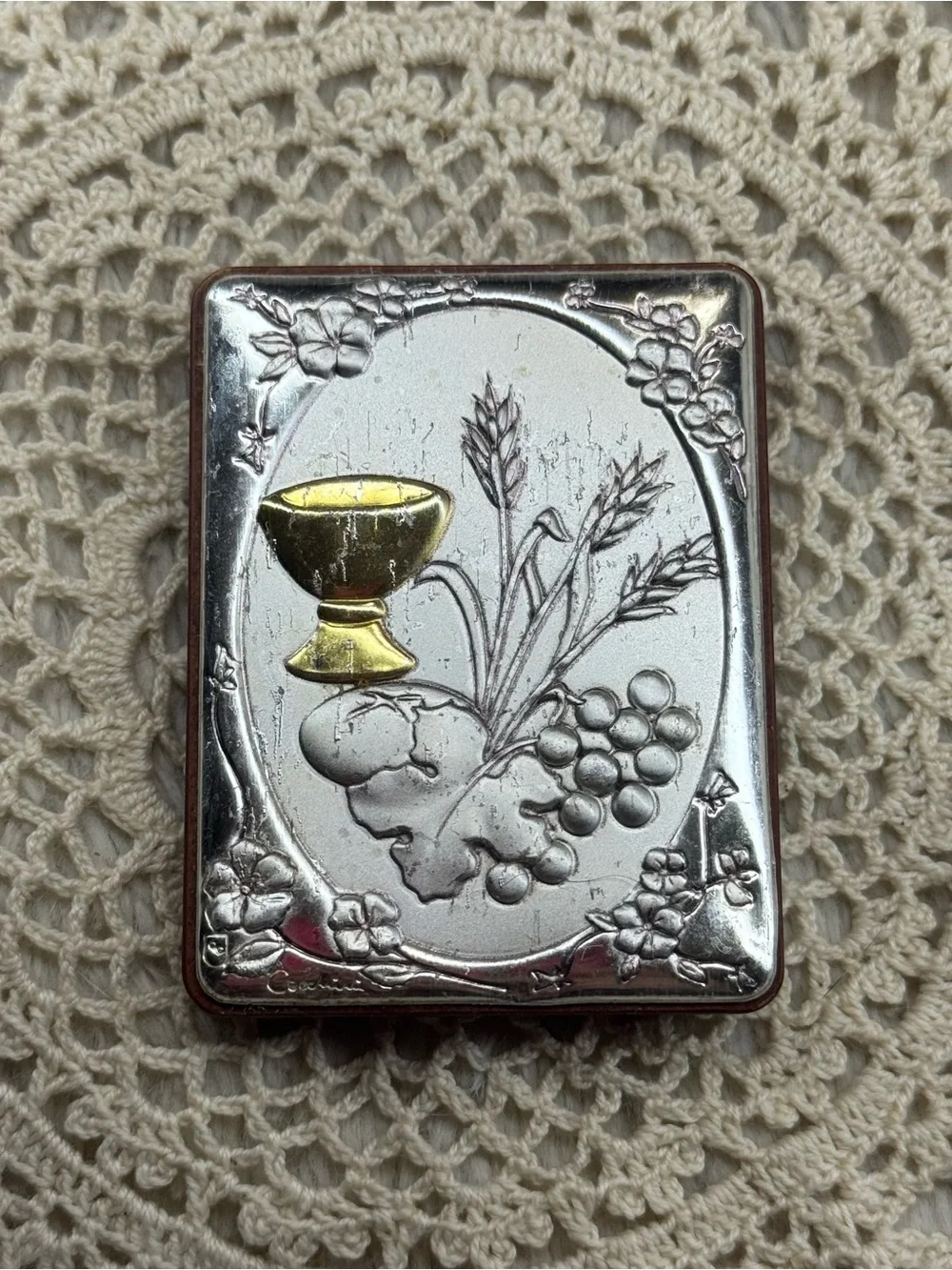 Vintage Creazione Artistica Italy First Communion Plaque Chalice Euro Devotional